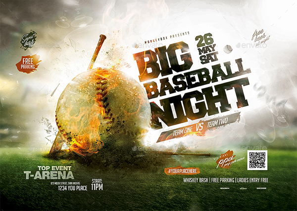 free baseball event flyer template