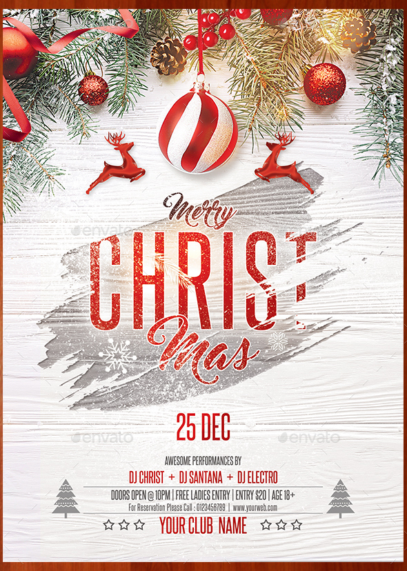 Christmas Party Flyer PSD Template - ksioks