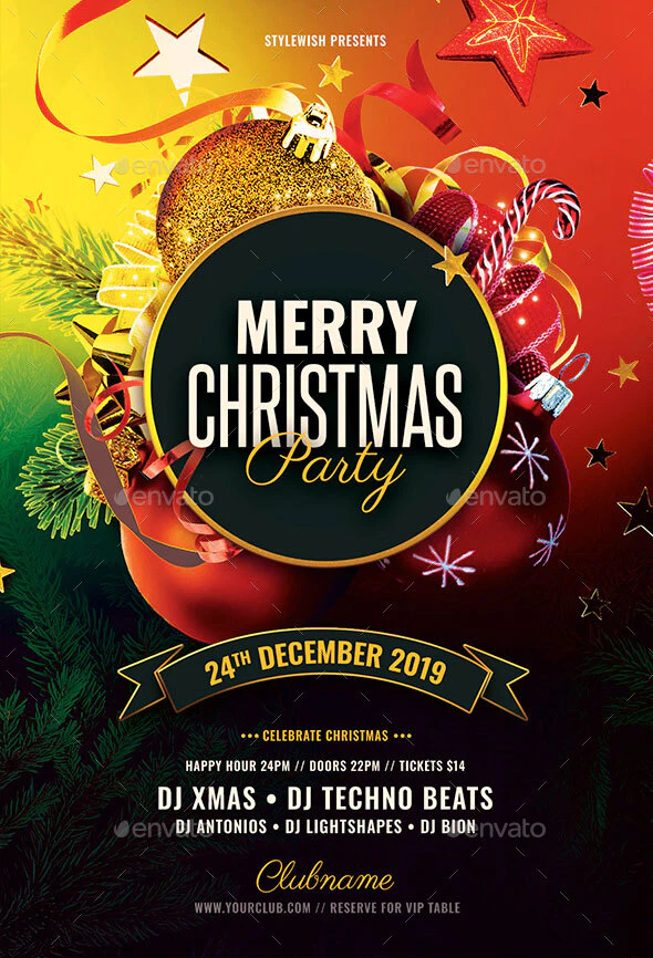 Merry Christmas party flyer