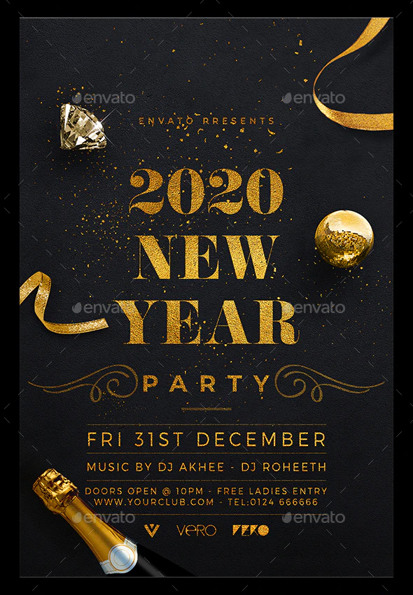 New Years eve flyer template