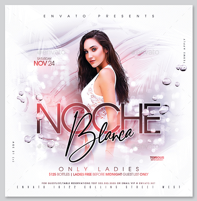White party flyer template
