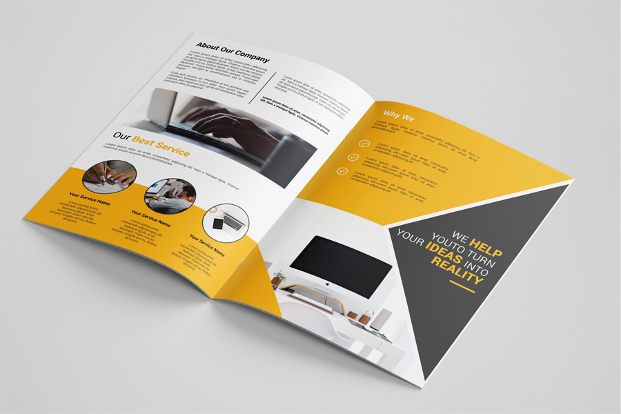 Corporate bi-fold brochure template