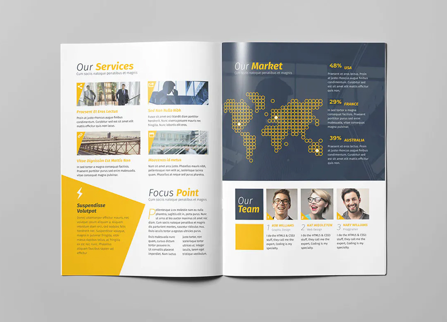 Business bifold brochure design