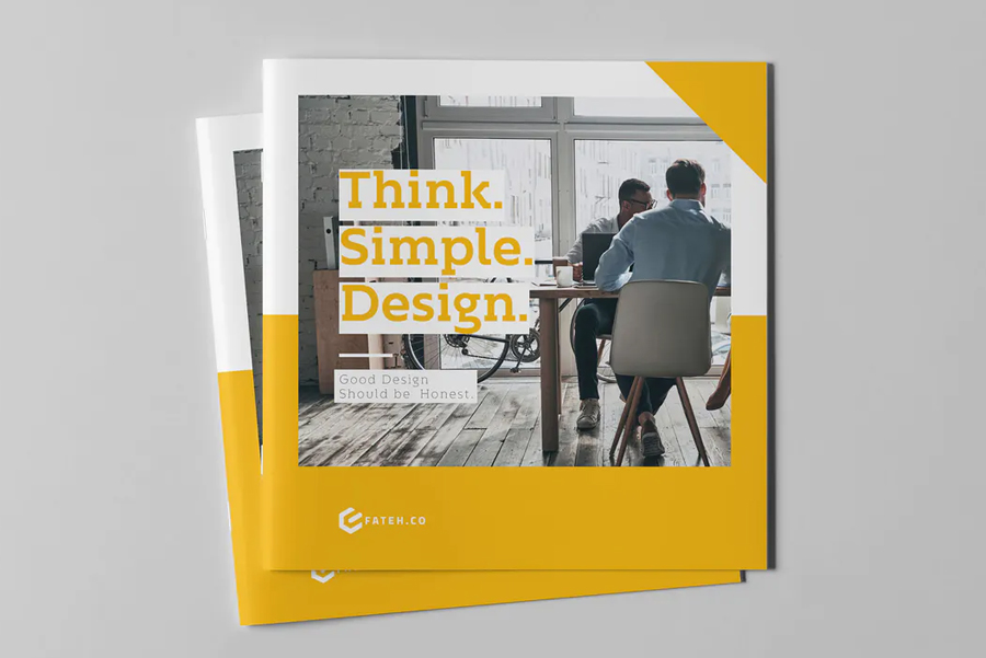 Business square brochure template