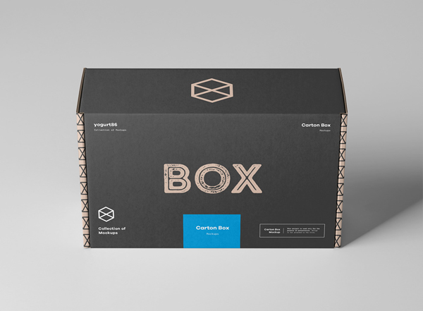 Carton box photorealistic mockup