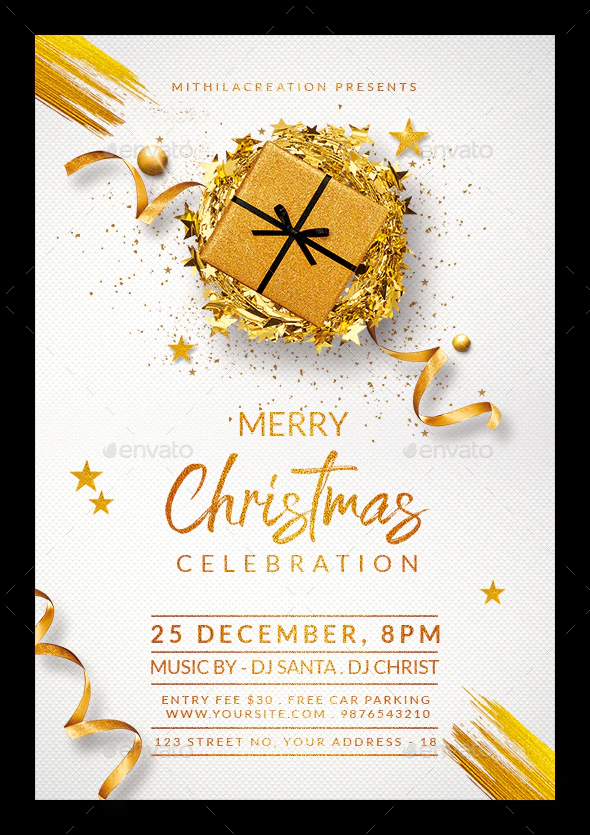 Christmas celebration flyer template