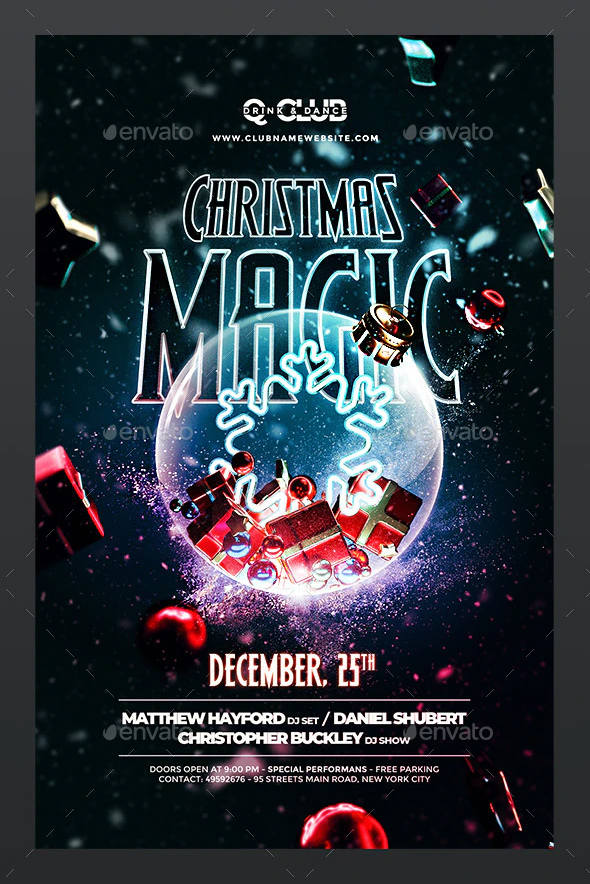 Christmas magic flyer template