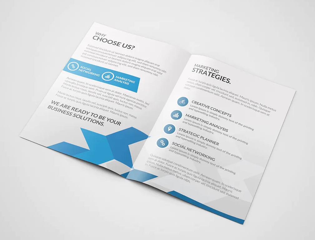 Clean corporate bifold brochure template