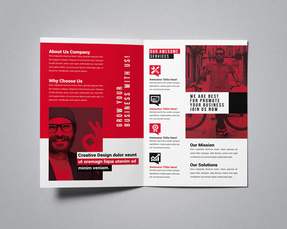 Corporate business bifold brochure design