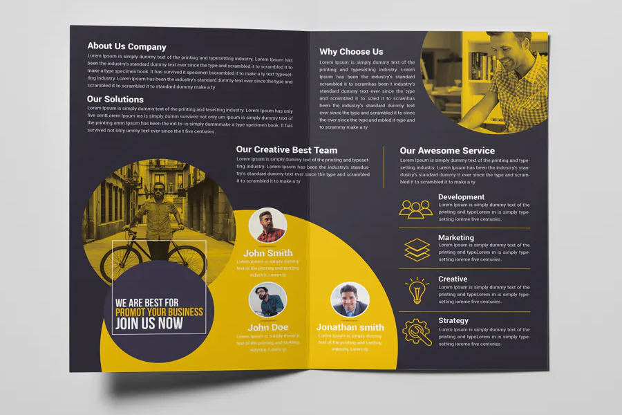 Corporate business bifold brochure template