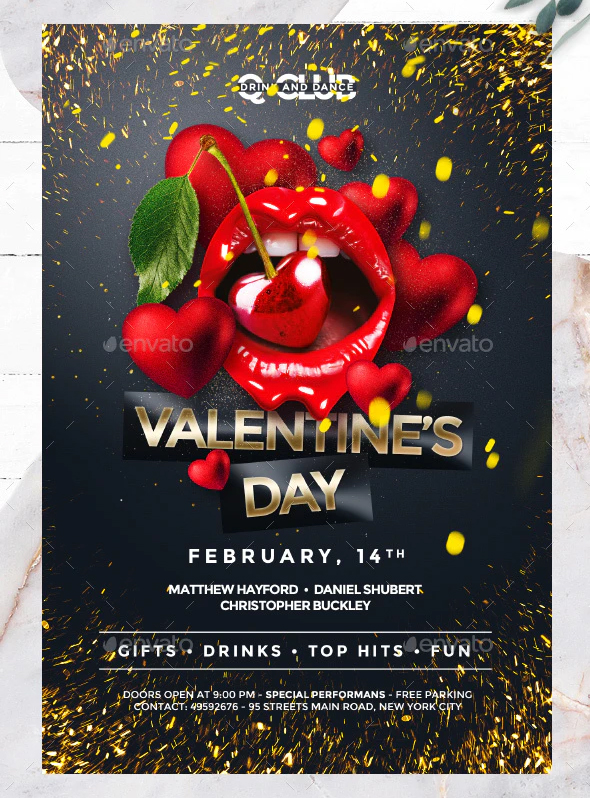 Happy Valentines Day flyer design