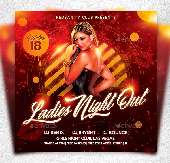 Ladies night out flyer template