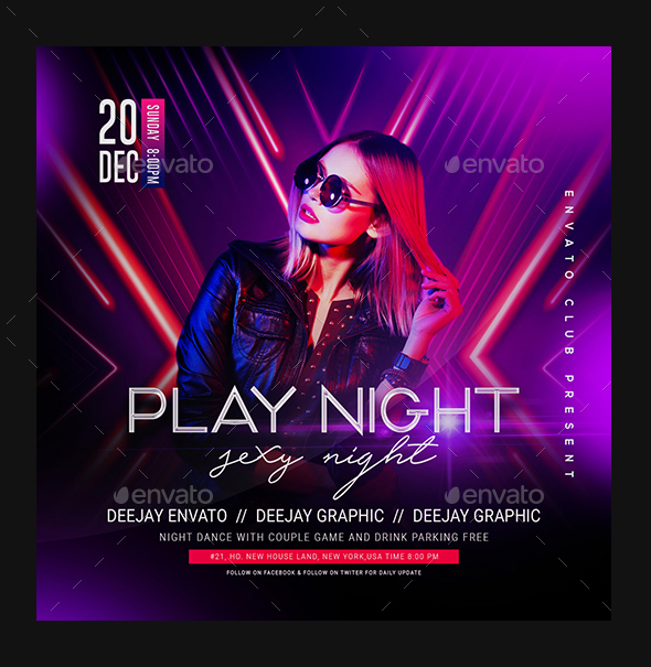 Ladies night party flyer template