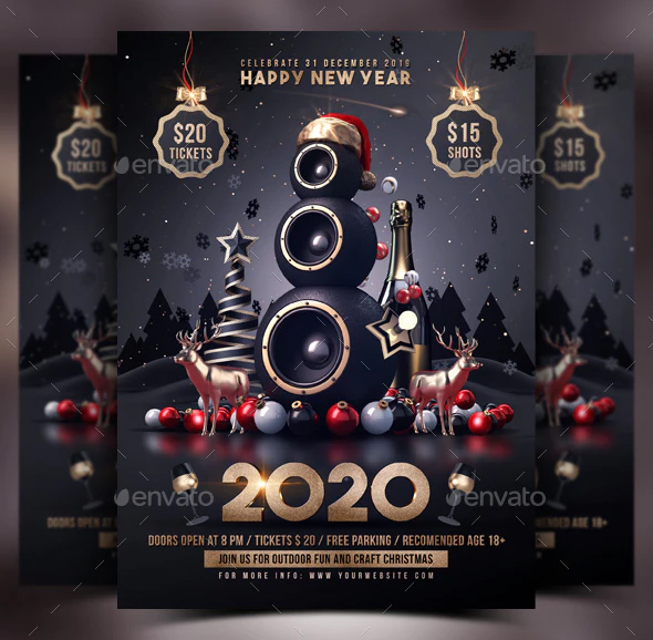 New Year party flyer design