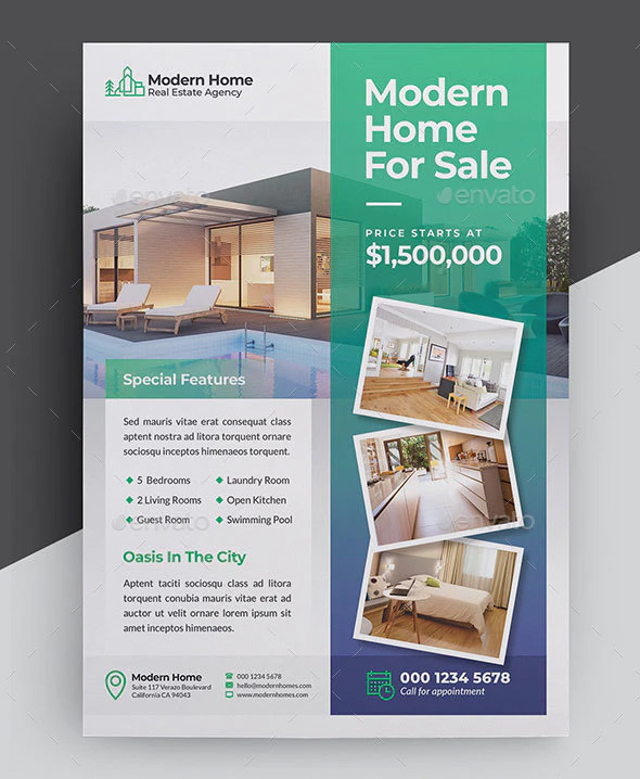 Real estate flyer psd template