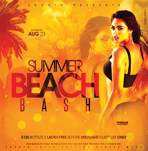 Summer beach party flyer