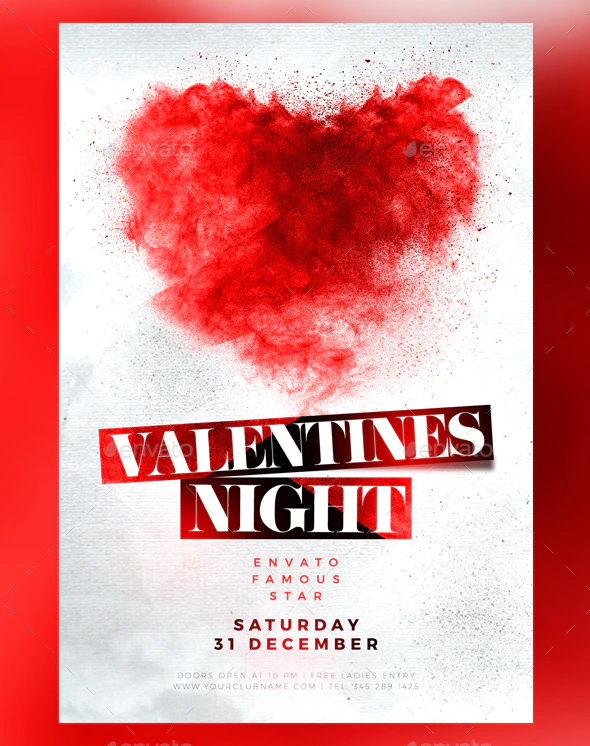 Valentines night flyer design
