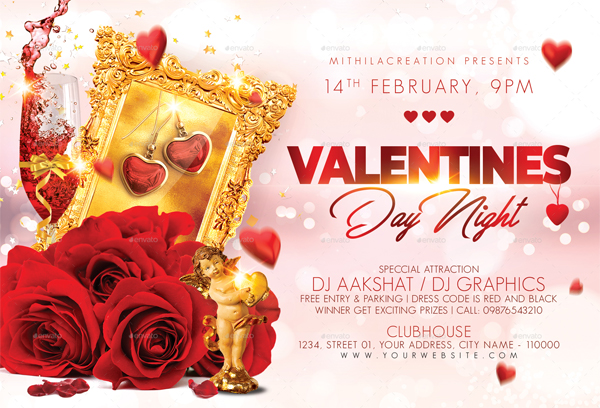 Romantic Valentine's Day flyer