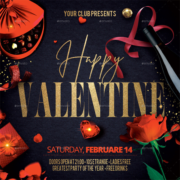 Valentine Day flyer template