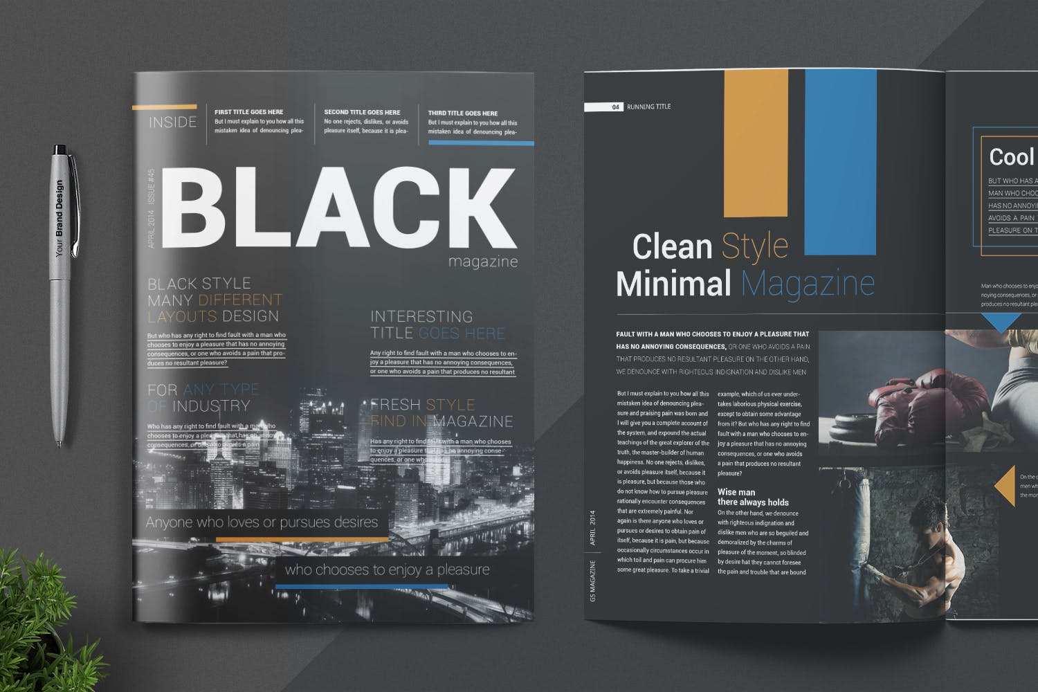 Clean style magazine cover design
