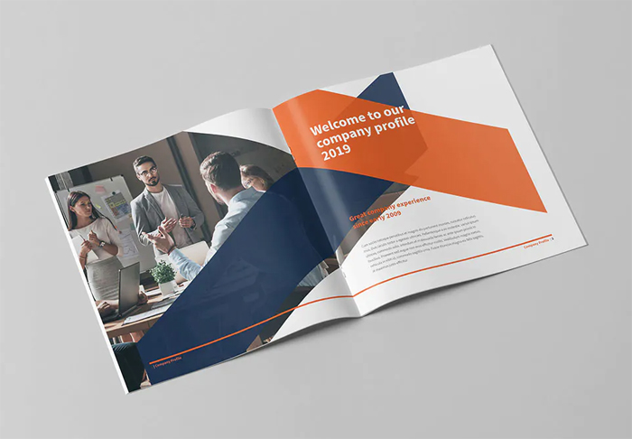 Company profile square brochure design