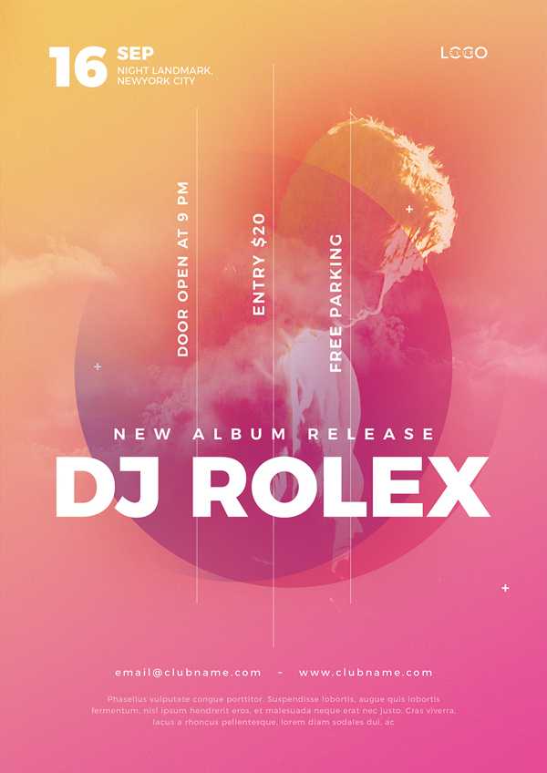 DJ concert flyer design template