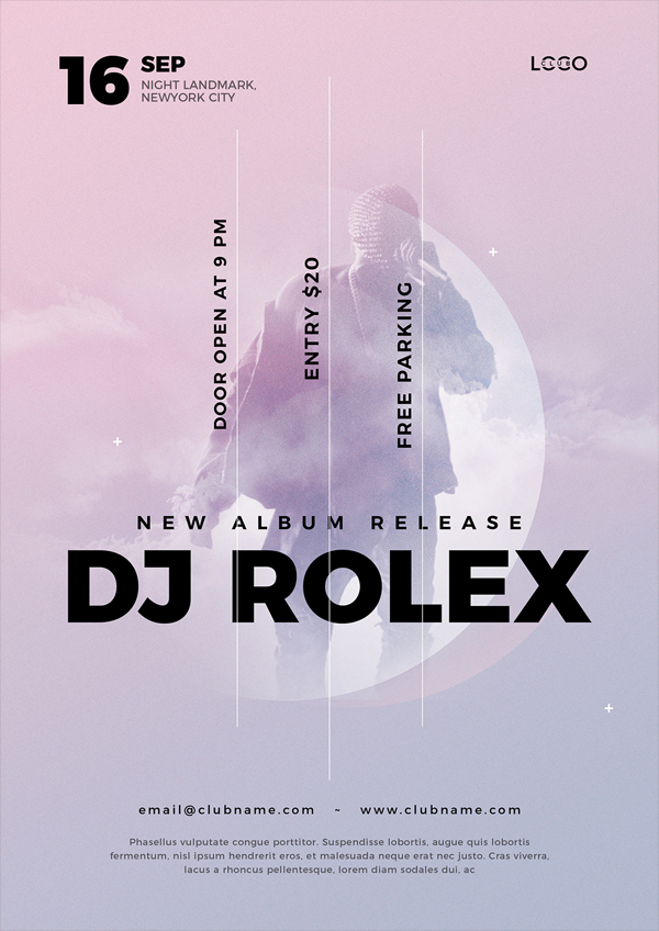 DJ concert flyer template