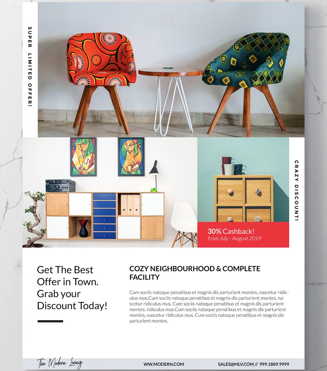 Furniture and interior flyer design