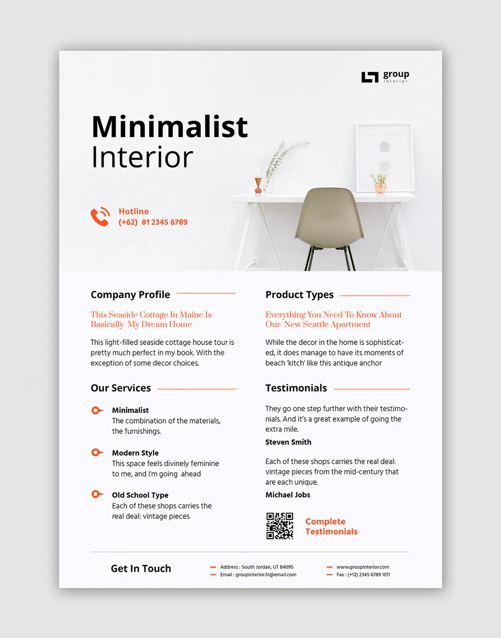 Minimalist interior flyer template