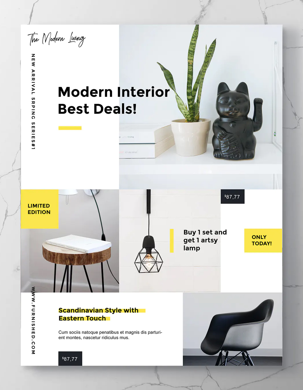 Modern furniture and interior flyer design