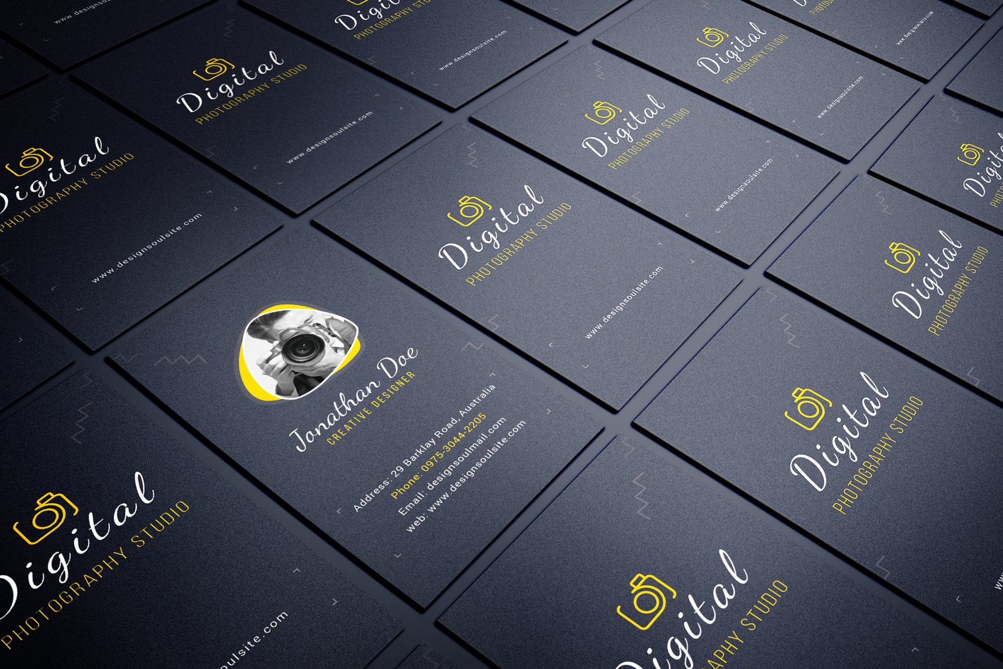 Photography vertical business card design
