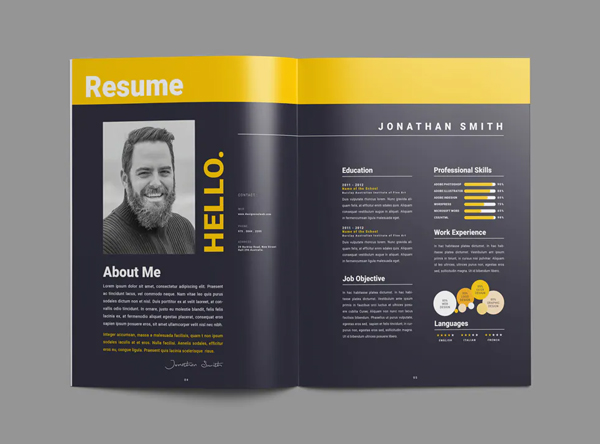 Portfolio brochure template - resume page template