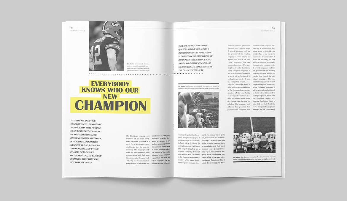 Sport magazine layout design