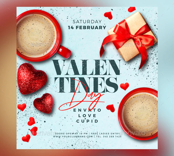 Valentines night flyer template