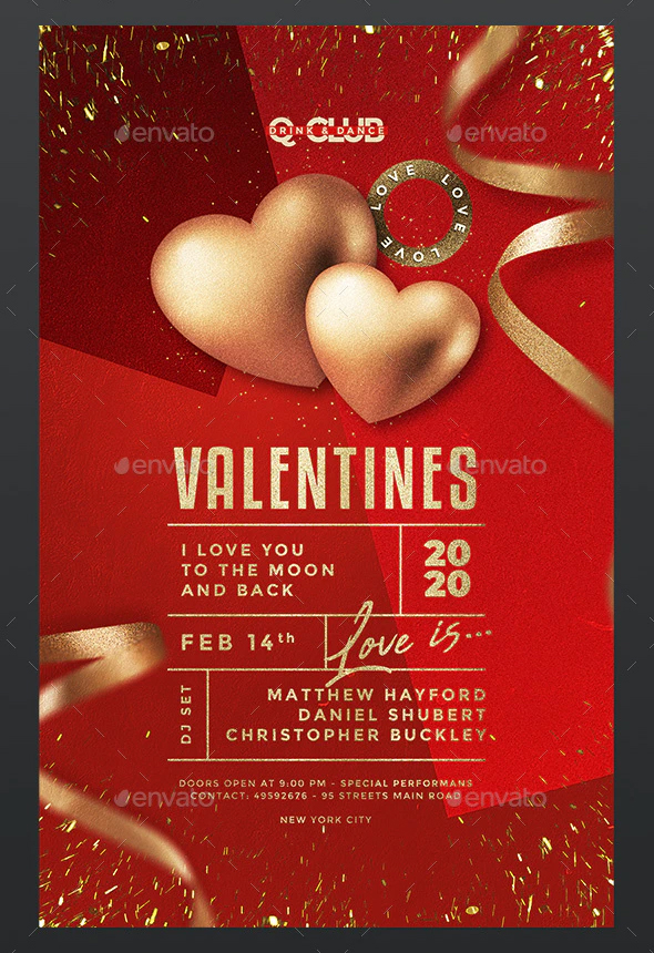 Valentines flyer template