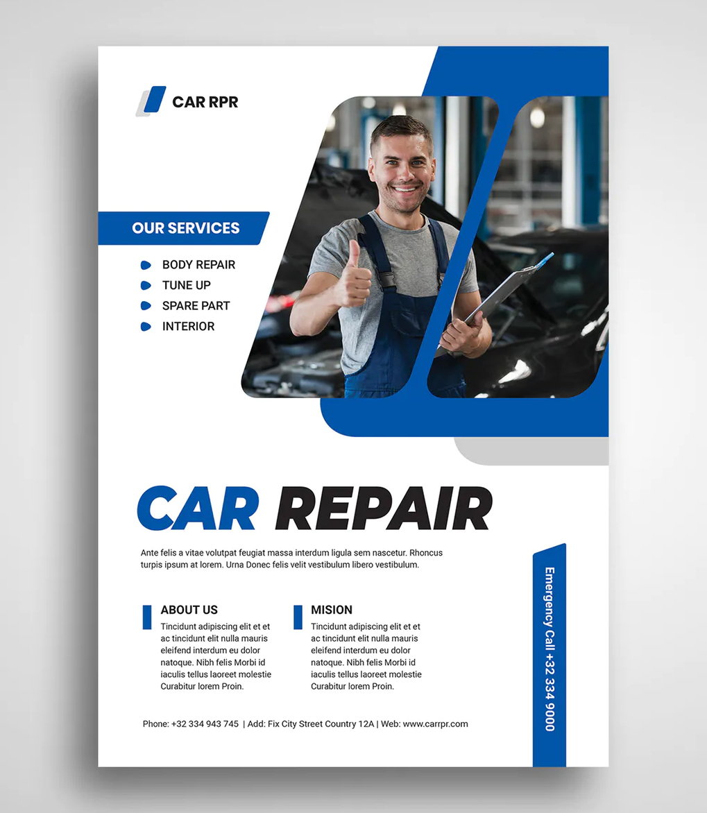 Car repair flyer design