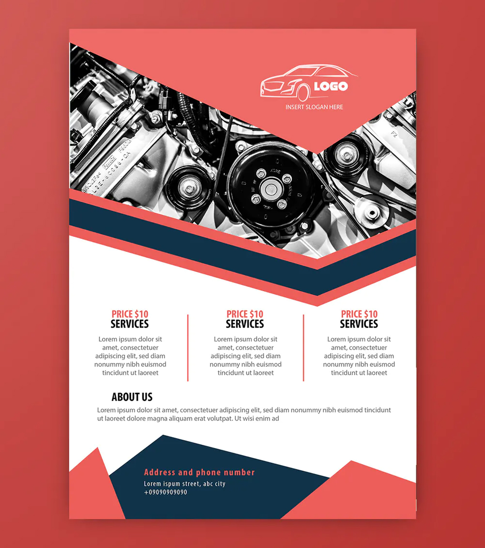 Car and auto repair flyer design