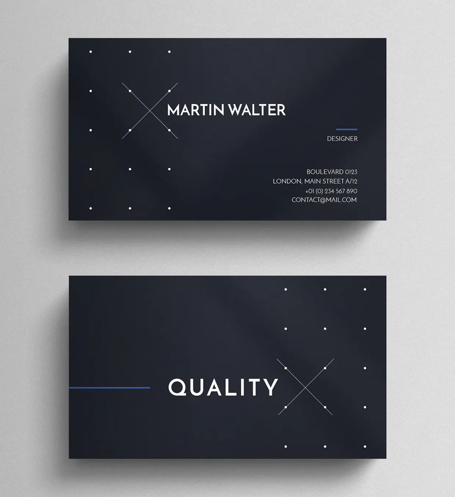 Dark minimal business card