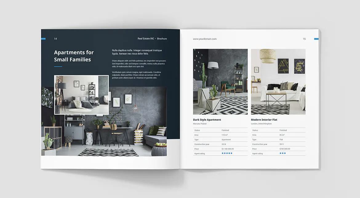 Furniture square brochure layout