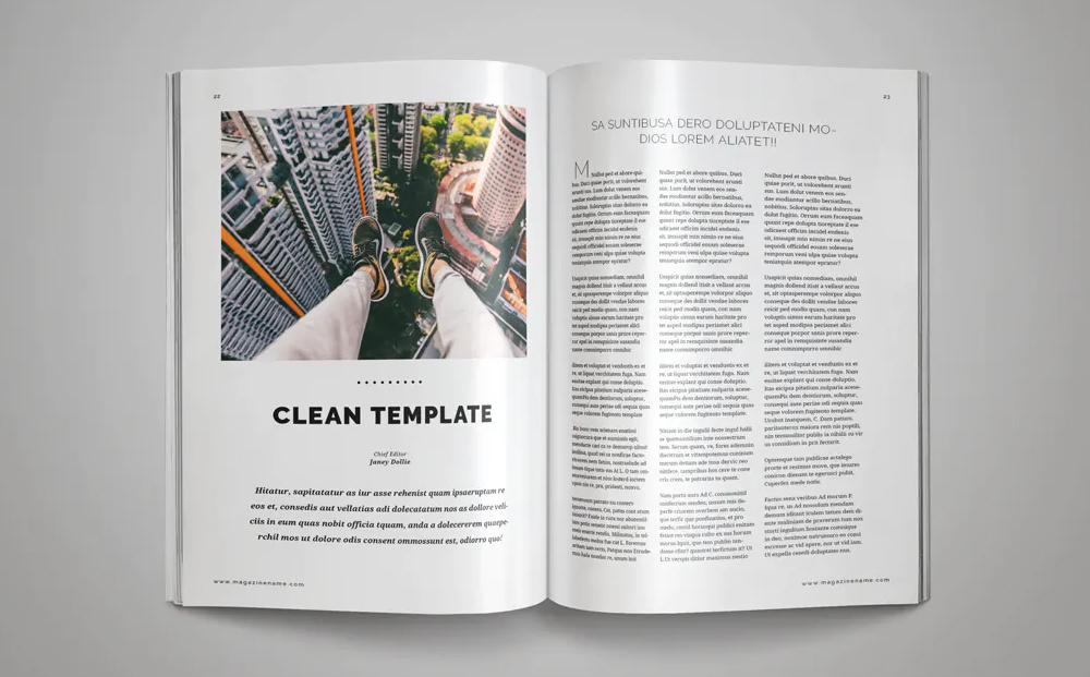 Clean magazine template