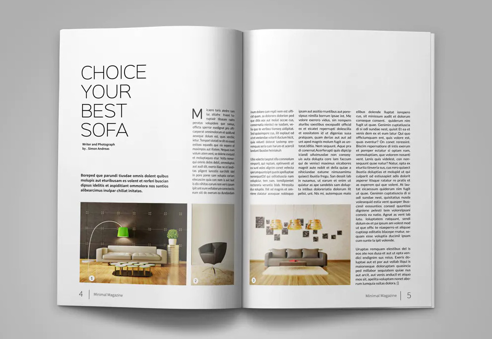 Minimal magazine layout
