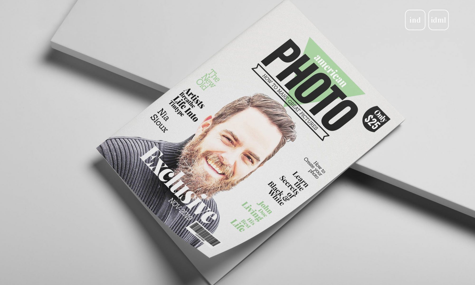 Photography magazine cover layout