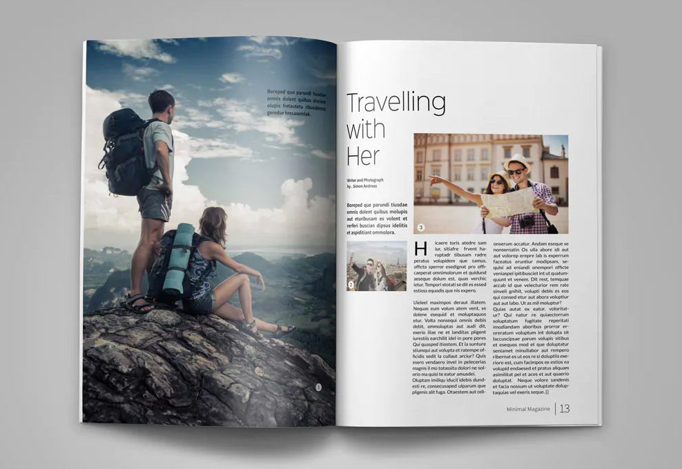Photography magazine layout