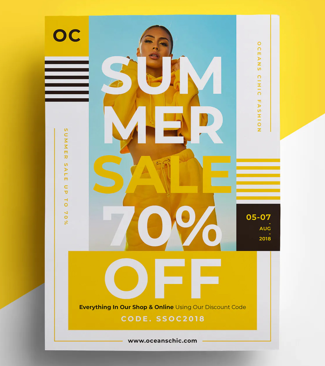 Summer fashion flyer design