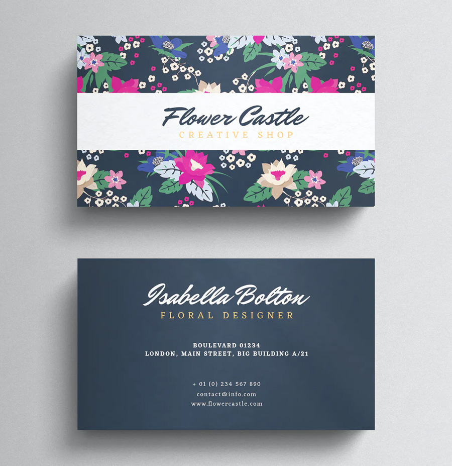 Beauty floral business card