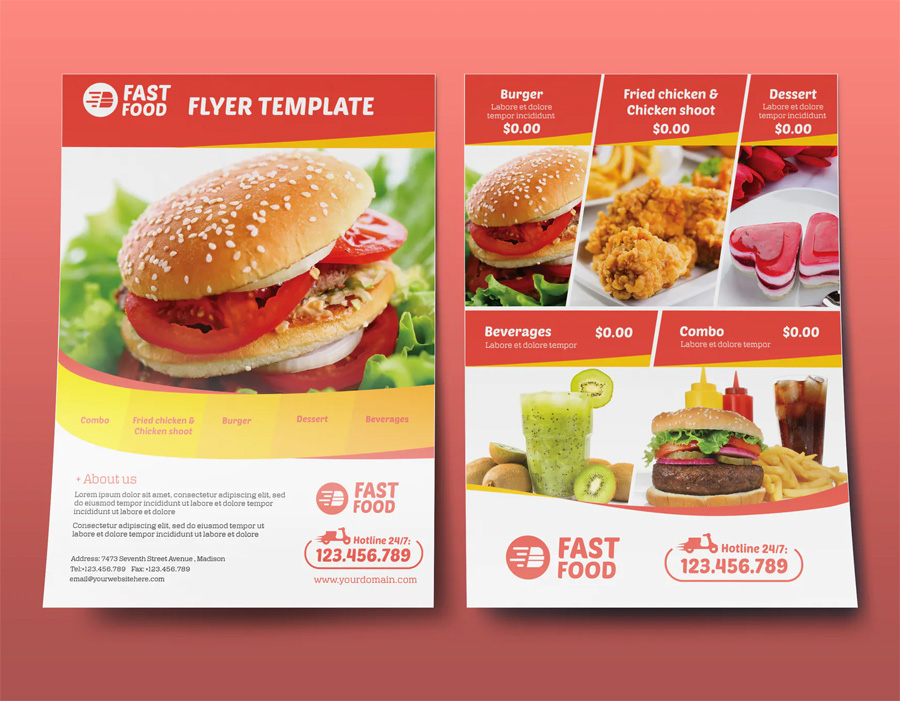 Burger fast food flyer