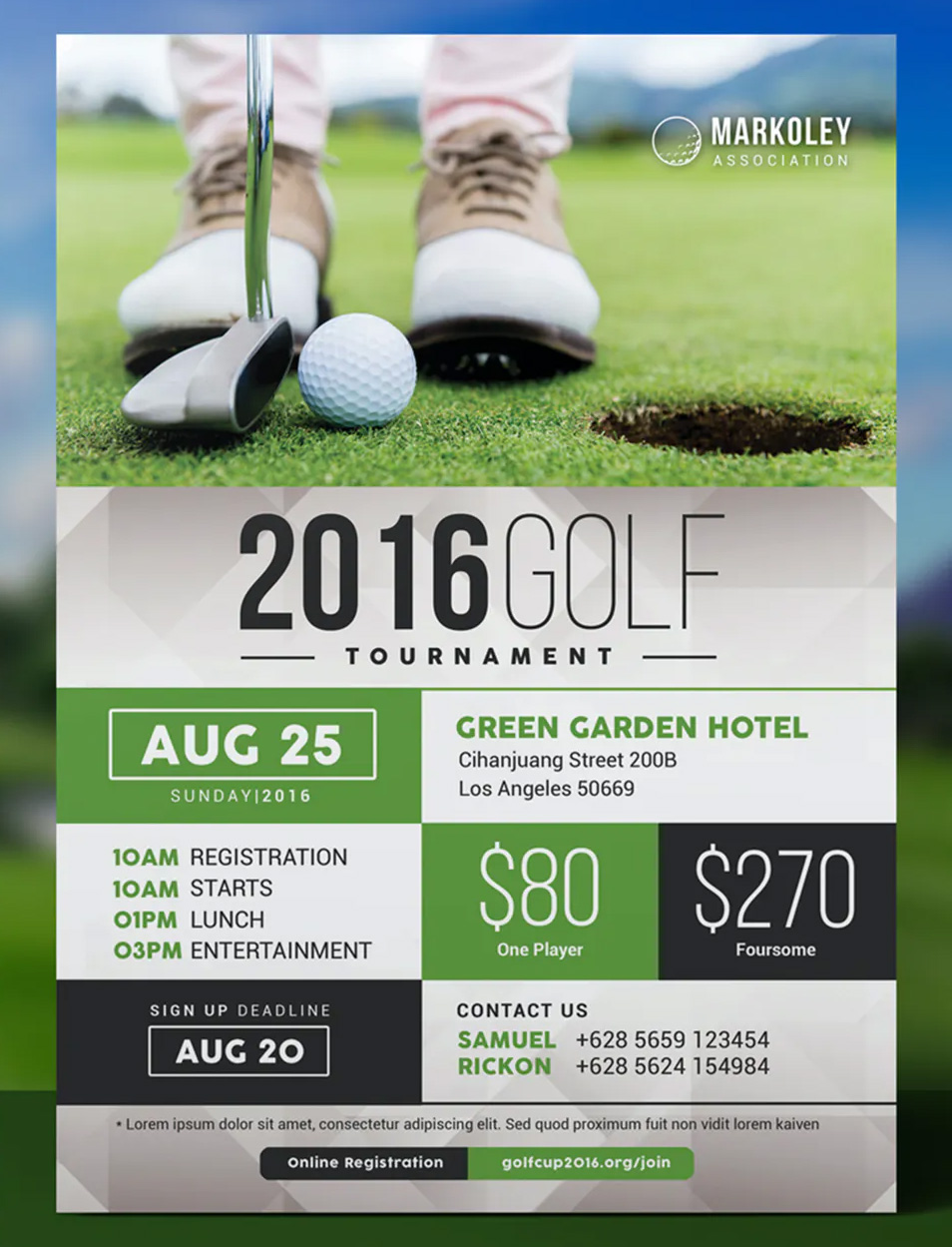 Charity golf tournament flyer design
