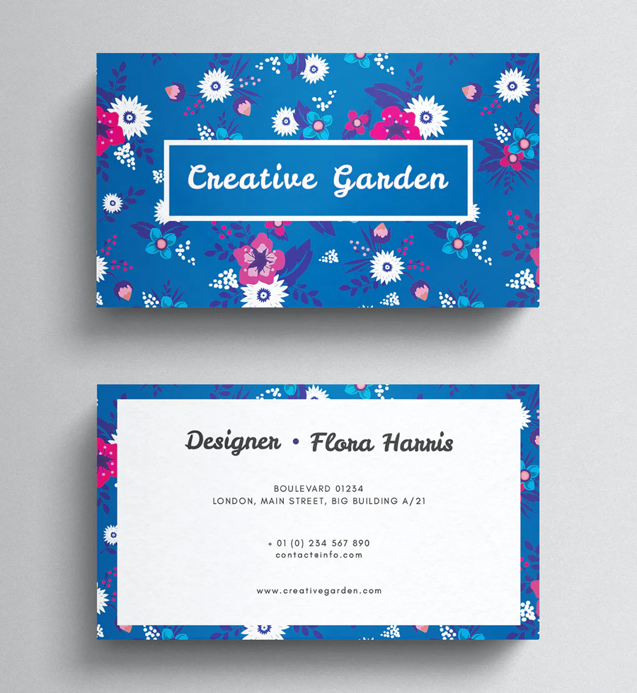 Floral pattern business card design