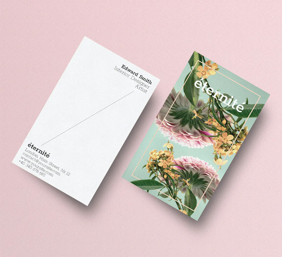 Minimal floral business card
