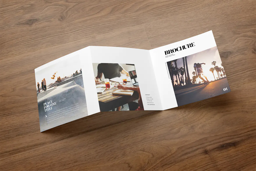 Photography portfolio square brochure template